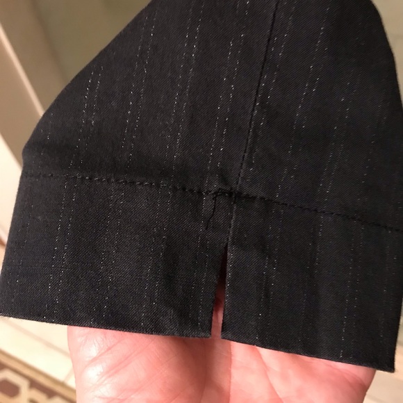 BILL TORNADE Paris Black w/ Silver Metallic Pinstriped High Waisted Side Zipper - Picture 9 of 16